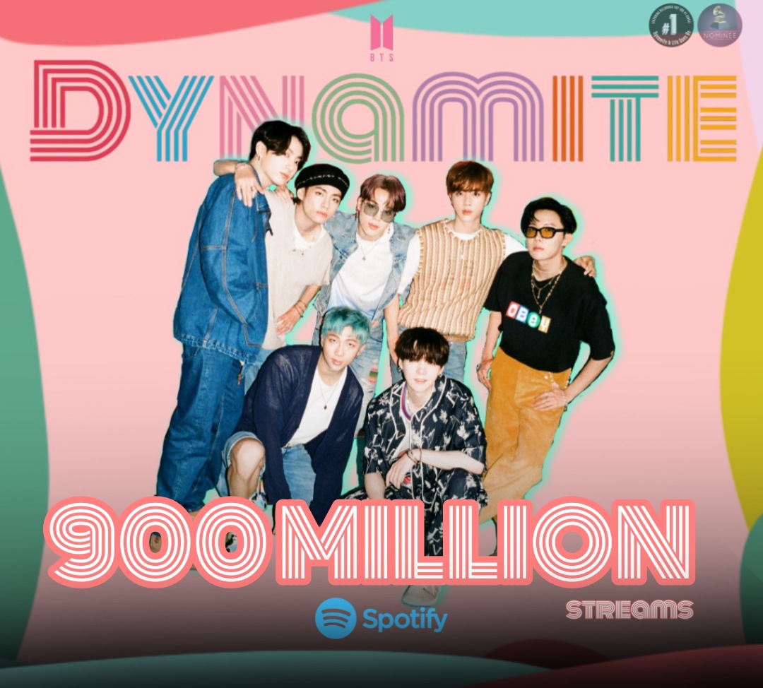 ‘Dynamite’ มียอดสตรีมทะลุ 900 ล้านบน Spotify เป็นที่เรียบร้อย!