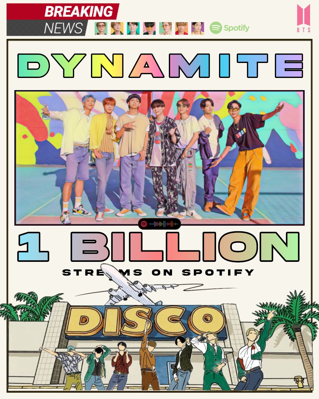 เพลง ‘Dynamite’ มียอดสตรีมทะลุ 1,000 ล้านสตรีมบน Spotify !