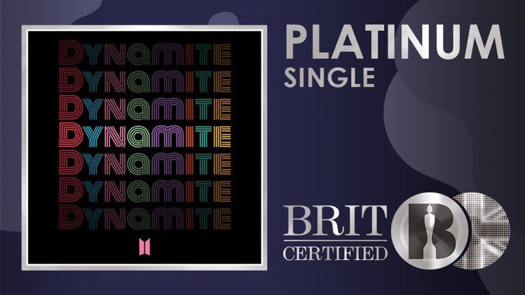 ‘Dynamite’ ได้รับการรับรองยอดขายระดับ Platinum จาก BRIT ใน UK