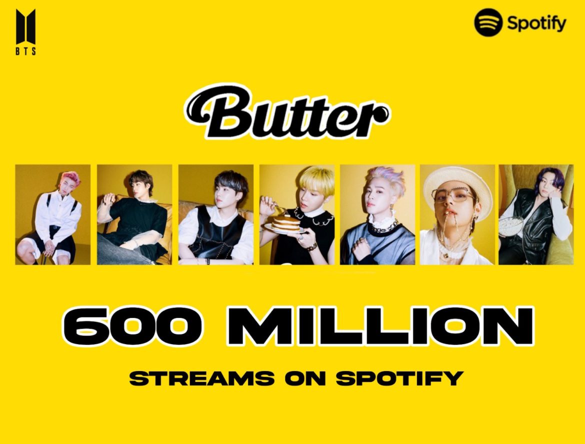 เพลง ‘Butter’ มียอดสตรีมรวมทั้งหมด 600 ล้าน บน Spotify เป็นที่เรียบร้อย