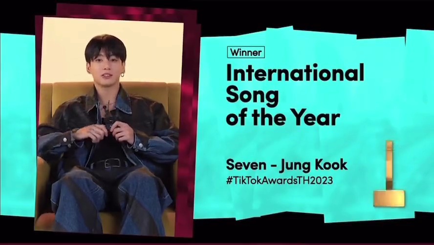Seven คว้า International Song of the year จากงาน TikTok Awards